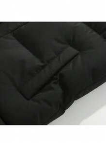 Áo khoác nam mùa đông có mũ trùm đầu, áo khoác ngoài rộng rãi ấm áp và thoải mái - màu đen - Xem 5