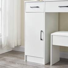 Large Dressing Table With 10 LED Mirror + 3 Drawers Stool Vanity Makeup Table - White - View 9