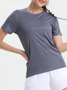 5pcs/Set Women Light-Weight Casual Sports T-Shirts, Crew Neck Short Sleeve Fitness Tops, Suitable For Running & Workout