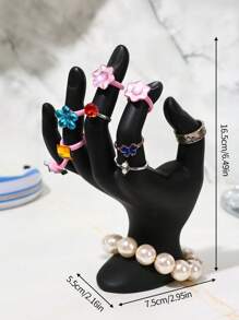 1pc Black European Style Hand Model Jewelry Display Stand, Earring Necklace Ring Bracelet Jewelry Holder, Desktop Decor