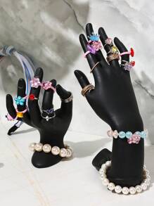 1pc Black European Style Hand Model Jewelry Display Stand, Earring Necklace Ring Bracelet Jewelry Holder, Desktop Decor