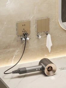 1 pieza Cubierta de placa de interruptor multifuncional con gancho, marco protector de interruptor de decoración de pared, soporte para enchufe para el hogar - Multicolor - Ver 8