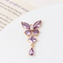 2 Piezas Colgante Con Forma De Lágrima De Mariposa De Cuatro Hojas Para Joyería Diy Para Pulsera, Pendiente, Pasador Y Colgante