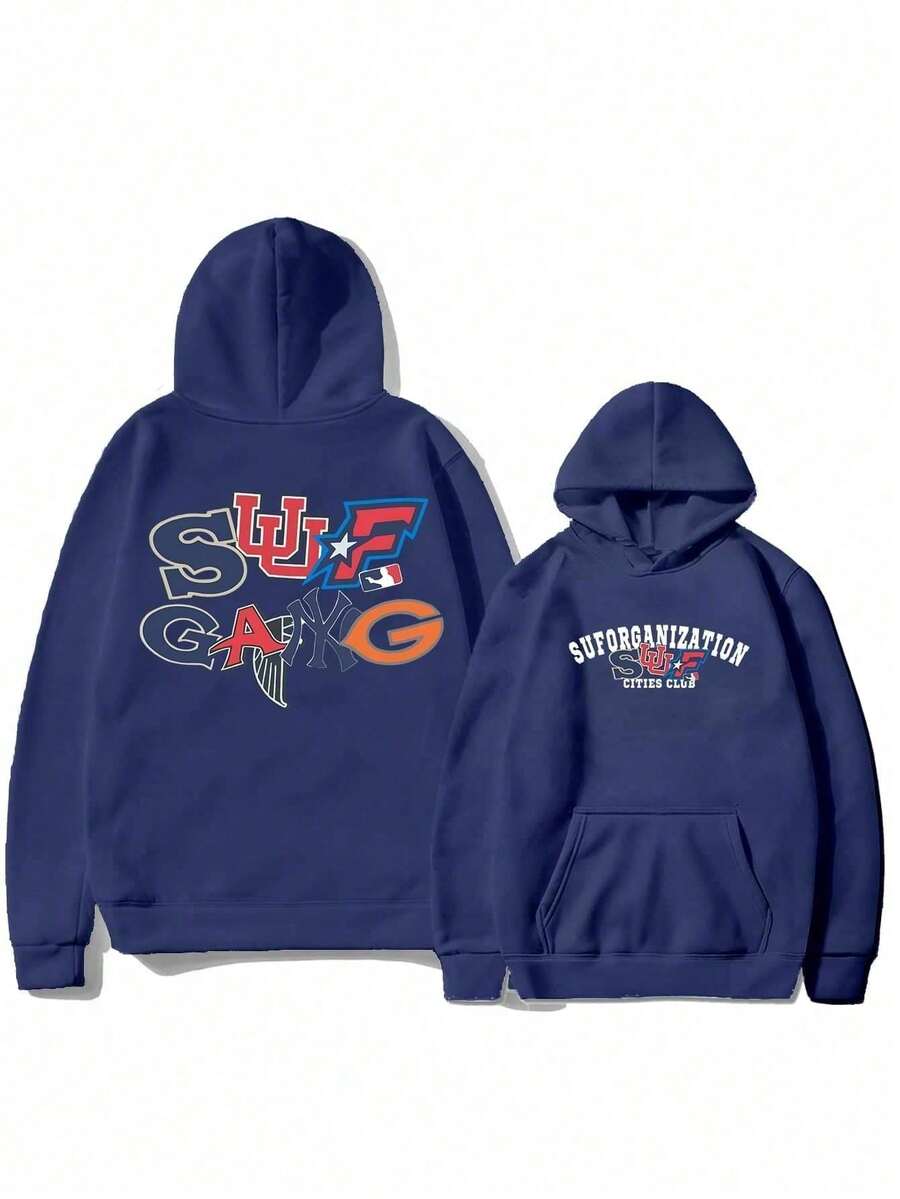 Cold Blouse Sweatshirt 100% Cotton Gang Basketball Streetwear Launch Unisex Winter Fashion - Fast Shipping - Navy Blue - View 1