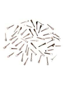 Set 50 Pinzas Metalicas Para Pelo Peluqueria - Plateado - Ver 3
