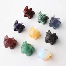 1pc Natural Obsidian Toothless Crystal Carving Crafts Labradorite Cartoon Hand-Made Ornaments Collection Healthy Toys - Toothless - View 3