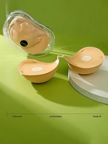 Multiple Specifications, Zipper Box / 5cm Thick Skin-Colored Adhesive Push-Up Invisible Bra Cups/Pads For Women, Summer Backless/Strapless Occasions - Yellow - View 7
