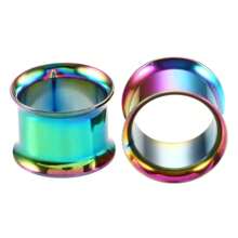 2PCS Round Ear Gauges 316 Stainless Steel Tunnels Plugs Expander Stretchers Piercing Women Body Jewelry Daily - Round - View 19