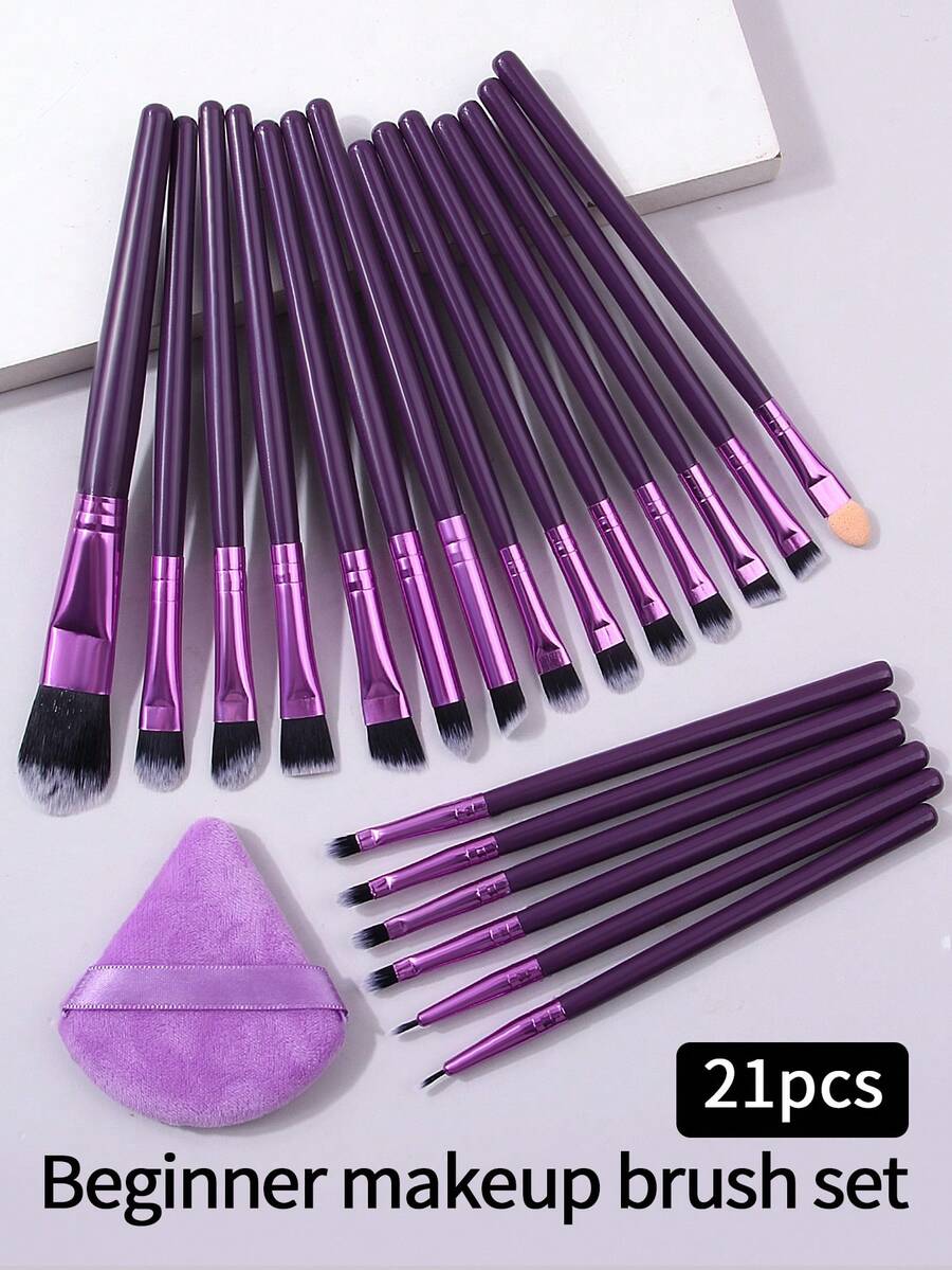Bộ 21 cọ trang điểm mềm chuyên nghiệp màu tím, cọ đánh phấn nền đa năng, cọ đánh phấn mắt, bao gồm mút trang điểm, bộ cọ, bộ cọ trang điểm, bộ cọ trang điểm, bộ trang điểm hoàn chỉnh, bộ cọ trang điểm, bộ trang điểm hoàn chỉnh, bộ cọ, bộ cọ trang điểm, bộ quà tặng trang điểm