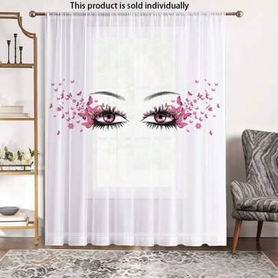 1 peça "Cortina transparente de borboleta romântica", uma decoração preferida para adicionar um ambiente romântico ao seu espaço de convivência!