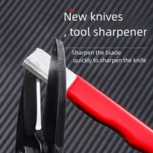 Afilador de tijeras, piedra de afilar para reparar el borde cortante de tijeras de jardín, cizallas eléctricas para podar árboles frutales, utensilio de cocina - rojo - Ver 4