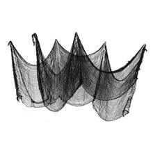 Halloween Schwarze Gruselvorhänge - Gruselige Gaze Stoff Tücher Halloween Dekorationen für Spukhaus, Halloweenparty, Türen und Outdoor Dekoration