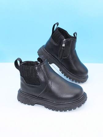 1-5 Years Old Toddler Soft Sole Anti-Slip Leather Boots, Waterproof & Dirt-Resistant, Spring/Autumn