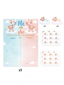 1 set Giochi per la rivelazione del sesso del bambino, cartellone per previsione del sesso, decorazioni per festa di rivelazione del sesso, giochi per festa di compleanno per bambino o bambina, regali per future mamme, decorazioni e regali per baby shower e famiglia