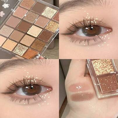 DIKALU 20-Color Eyeshadow Palette, Matte Pearlescent Fine Shimmer Eyeshadow Tray Glitter Sequin Eye Shadow