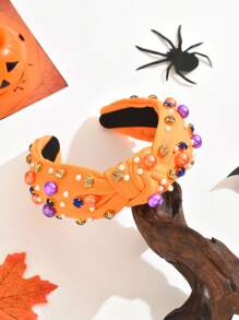 1 件全新万圣节头带，韩式简约结饰高顶皇冠，水钻装饰，节日发饰头饰发箍 - 彩色 - 查看 6