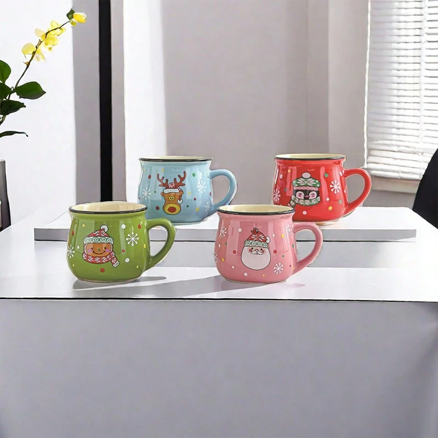 Cốc cà phê bằng sứ Giáng sinh, ông già Noel, người tuyết, tuần lộc, cây thông Noel, cốc trà Latte bằng sứ cho ngày lễ Giáng sinh, sinh nhật, quà tặng cho nam và nữ, cốc gốm Giáng sinh, ông già Noel, người tuyết, ca cao nóng, cốc cà phê Giáng sinh, ông già Noel, thiết kế ngày lễ mùa đông, dùng để trang trí trung tâm, quà tặng tân gia - Nhiều màu - Xem 1