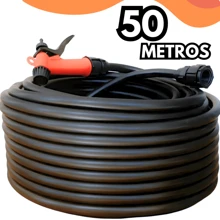 50 Meters Black Garden Hose Complete Kit Does Not Fold, Strong, Resistant, Double Layer, Includes Nozzle And Connector - màu đen - Xem 4