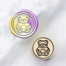 CYFUN DESIGN 1pc Laser Engraved Mini Sealing Wax Stamp With Copper Head, Without Handle - Gold - View 31