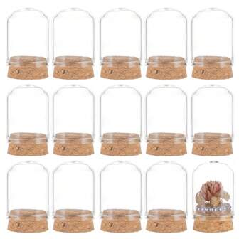 30 Pack 15ml Glass Jars Bottles Glass Display Cloche Dome Decoration Bottles 1.5x1.1" With Cork Stoppers For Party Favors Arts Projects