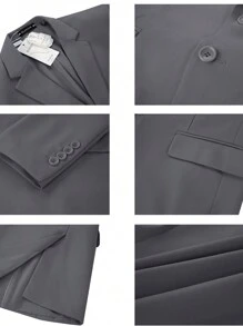 Men Casual Mens Jacket Slim Fit Men's Blazer Outfit Notch Lapel Men's Sport Coats & Blazers Concert Graduation Season Size XS-3XL Men's Spring New Products Suit Sets For Wedding Concert  Graduation Season - 深灰色 - 查看 3