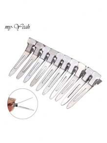 Set 50 Pinzas Metalicas Para Pelo Peluqueria - Plateado - Ver 2