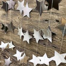 400cm Metallic Star Hanging Ribbons, Five-Pointed Star Garland For Birthday Party Decor,Christmas - Multicolor - View 2