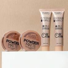 Premium New Matte Powder Long-Wear Concealer Foundation Set Long-Wear Moisturizing Foundation + Powder Is Gentle And Non-Irritating - #01 - Xem 8