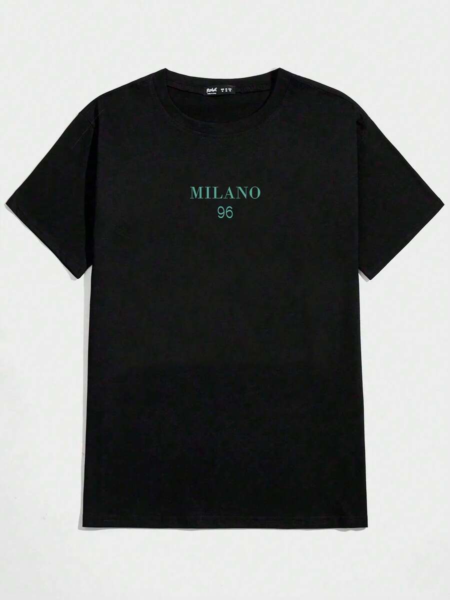 Milano Unisex 100% Cotton Streetwear T-Shirt Launch Shipping In Various Colors!! - màu đen - Xem 1