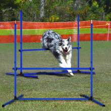 VA-Cerulean Agility Set Hurdle Set With 4 X Hurdles, 104 X 70 X 101 Cm Height Adjustable Slalom Poles Training Set Including Carrying Bag, For Training - Blue - View 2