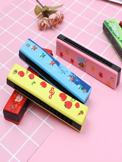 16-Hole Double Row Harmonica, Metal Painted, Steel Construction, Musical Instrument Toy Gift For Christmas, New Year, Students