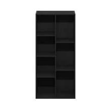 Luder 7-Cube Reversible Open Shelf Bookcase, Wood Finish, Versatile Storage Organizer For Living Room, Bedroom, Office, Study, Home Office, Black - Black - View 2