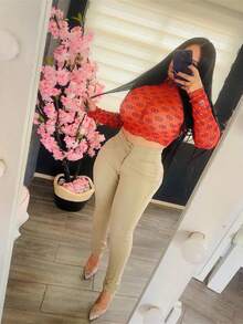 PANTALON MEZCLILLA STRECH 2 BOTONES TONO CAQUI - Caqui - Ver 3