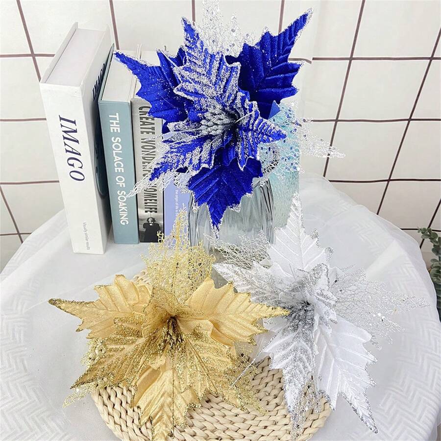 1 Máy Tính Lấp Lánh Nhân Tạo Hoa Giáng Sinh Trang Trí Cây Giáng Sinh Nhà Hoa Giả Giáng Sinh Đồ Trang Trí Đồ Trang Trí Năm Mới - Nhiều màu - Xem 1