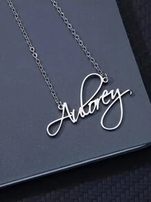 1件定制名字项链，优雅书法吊坠，波西米亚风格，彰显个性，简约DIY个性化名字礼物，适合女性，生日饰品，时尚秋季潮流，复古，简约，休闲，老钱定制，个性化，独特，送给女友、妈妈、家人、朋友、女儿的理想礼物，适合周年纪念日、生日、日常佩戴、舞会、母亲节、情人节、毕业典礼、婚礼等场合，定制时尚文字项链，街头休闲时尚，新年魅力 - 彩色 - 查看 8