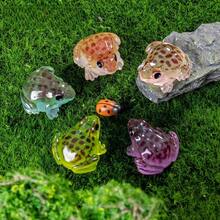 Nuevo accesorio de decoración DIY de paisaje micro de musgo con sapo y rana que brillan en la oscuridad, mini adorno, juguete en forma de rana animal que brilla en la oscuridad, regalo para niños, mezcla de colores al azar - Multicolor - Ver 4