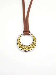 Vintage Viking Celtic Knot Round Pendant Necklace, Adjustable PU Leather Chain, Norwegian Nordic Style Jewelry, Fashion Party Accessory, Amulet Birthday Gift - Necklace - View 12