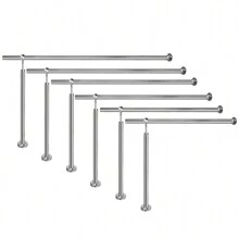 VA-Cerulean Stainless Steel Entrance Railing 80cm/100cm/120cm/150cm/180cm/200cm Stair Railing Handrail Railing For Indoor Outdoor Stairs Wall Handrail With 1 Post - Silver - View 11