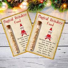 3 sets de tubes d'aliments pour rennes de Noël, obstacles de neige du Père Noël, barres de rennes magiques, articles de remplissage de boîte de veille de Noël - Multicolore - Voir 1