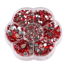5000pcs/Box, 2mm 3mm 4mm 5mm 6mm, 5 Sizes, Silver Base Crystal Beads Stones,Flower Shape Box Packed, Round Flatback Rhinestones Multi Colors Crystal Gems Non HotFix DMC Jewelry Beads Glass Stones Diamond 3D Pattern Design Accessories Glitter Manicure Decal Decorations For Clothes,Bag,Shoes,Cups,Phone Covers,Handicrafts,Diy Trim.