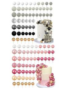 56pcs/Set Cake Balls Selected Seven Colors Colorful Ball Cake Birthday Party Decorations,Christmas - Multicolor - View 2