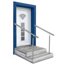 VA-Cerulean Stainless Steel Entrance Railing 80cm/100cm/120cm/150cm/180cm/200cm Stair Railing Handrail Railing For Indoor Outdoor Stairs Wall Handrail With 1 Post - Silver - View 10