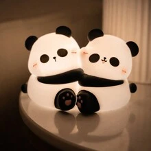 1 Pc Cute Panda Night Light Rechargeable, Silicone Panda Touch Lamp, Soft Animal Night Lamp, 3 Brightness Dimmable LED Night Light For Kids, Breastfeeding, Toddler, Baby Nursery, Cute Night Lamp, Cute Desk Decor, Cute Room Decor, Cute Panda Gifts Stuff For Boys, Girls, Children