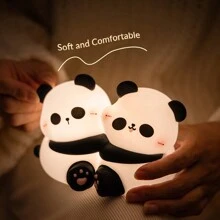 1 Pc Cute Panda Night Light Rechargeable, Silicone Panda Touch Lamp, Soft Animal Night Lamp, 3 Brightness Dimmable LED Night Light For Kids, Breastfeeding, Toddler, Baby Nursery, Cute Night Lamp, Cute Desk Decor, Cute Room Decor, Cute Panda Gifts Stuff For Boys, Girls, Children
