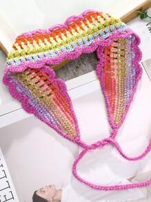 1 Băng đô ren cầu vồng ngọt ngào và cá nhân hóa, Phụ kiện phong cách INS mùa xuân/hè, Khăn xếp hoa phong cách đồng quê, Băng đô thủ công cổ điển của Pháp, Khăn trùm đầu móc hoa cúc dễ thương cho các buổi đi chơi của bé gái, Băng đô ngày lễ tình nhân, Phụ kiện tóc thu đông cho phụ nữ khi đi nghỉ, Khăn quàng cổ thanh lịch cho phụ nữ, Khăn trùm đầu mềm mại cho phụ nữ - Hồng - Xem 2