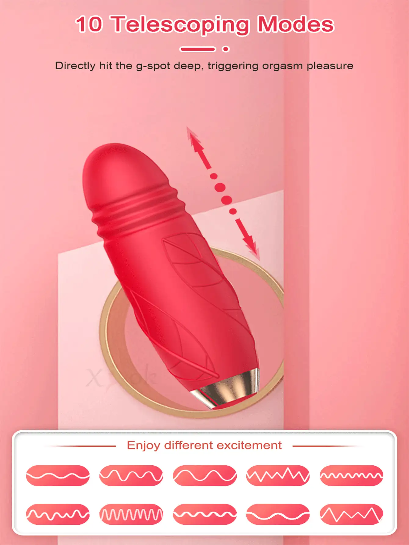 女性用バイブレーション セックス玩具 - ローズ セックス玩具、Gスポット バイブレーターと10種類の舐めモード付き、クリトリスと乳首を刺激可能、アナル ディルド、大人のセックス玩具、カップル ゲーム、セックス マシーン。 - レッド - チェックする 9
