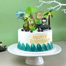 Cartoon Special Forces Tank Themed Cake Decorations, Birthday Party Cake Topper - Multicolor - View 1