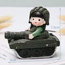 Cartoon Special Forces Tank Themed Cake Decorations, Birthday Party Cake Topper - Multicolor - View 3