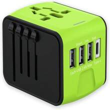 International Travel Adapter Universal Power Adapter Worldwide All In One 4 USB Perfect For European US, EU, UK, AUS,Asia 200+ Countries - Multicolor - View 11