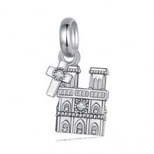 Bamoer 925 Sterling Silver Vintage Eiffel Tower/Big Ben Bead Landmark Series Travel Charms For Women Girl Bracelet Necklace DIY Jewelry Making